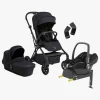 Vognpakker|Beemoo Pro Twist Duovogn inkl. Maxi-Cosi CabrioFix Autostol Baby & Base, Coffee Black/Essential Black