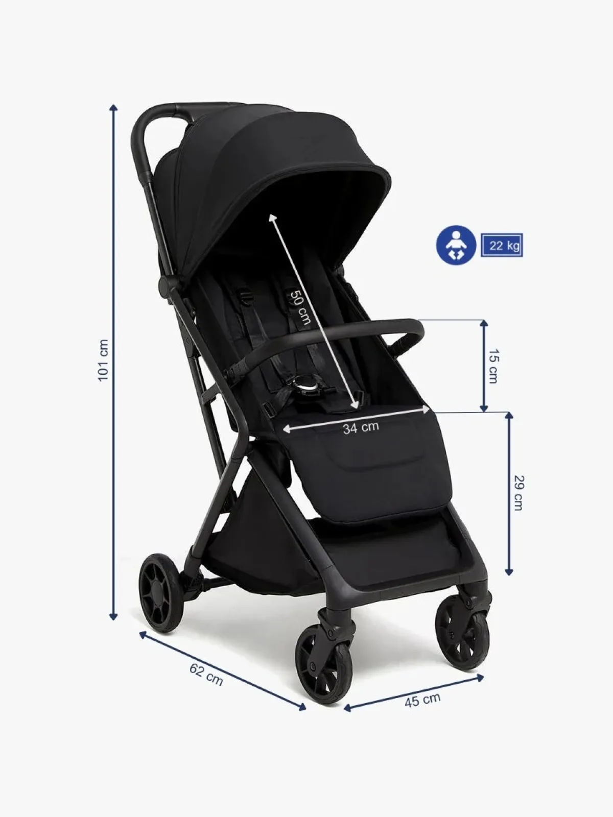 Rejseklapvogne|Beemoo Pro Venti Klapvogn, Coffee Black Sort