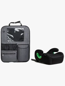 Autostolspakker|Beemoo Raise 2 i-Size Selepude ISOFIX inkl.  Deluxe Sædebeskytter med Opbevaring, Black Stone