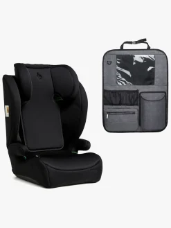 Beemoo Autostolspakker-Ride i-Size Autostol inkl.  Deluxe Sædebeskytter med Opbevaring, Black Stone