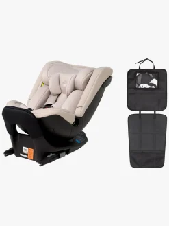 Autostolspakker|Beemoo Rotate i-Size Autostol inkl. 3-i-1 Sædebeskytter, Oat/Black