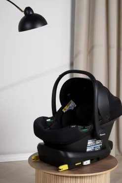 Autostole 0-13 Kg|Beemoo Route i-Size Autostol Baby inkl. ISOFIX Base, Black Stone Sort