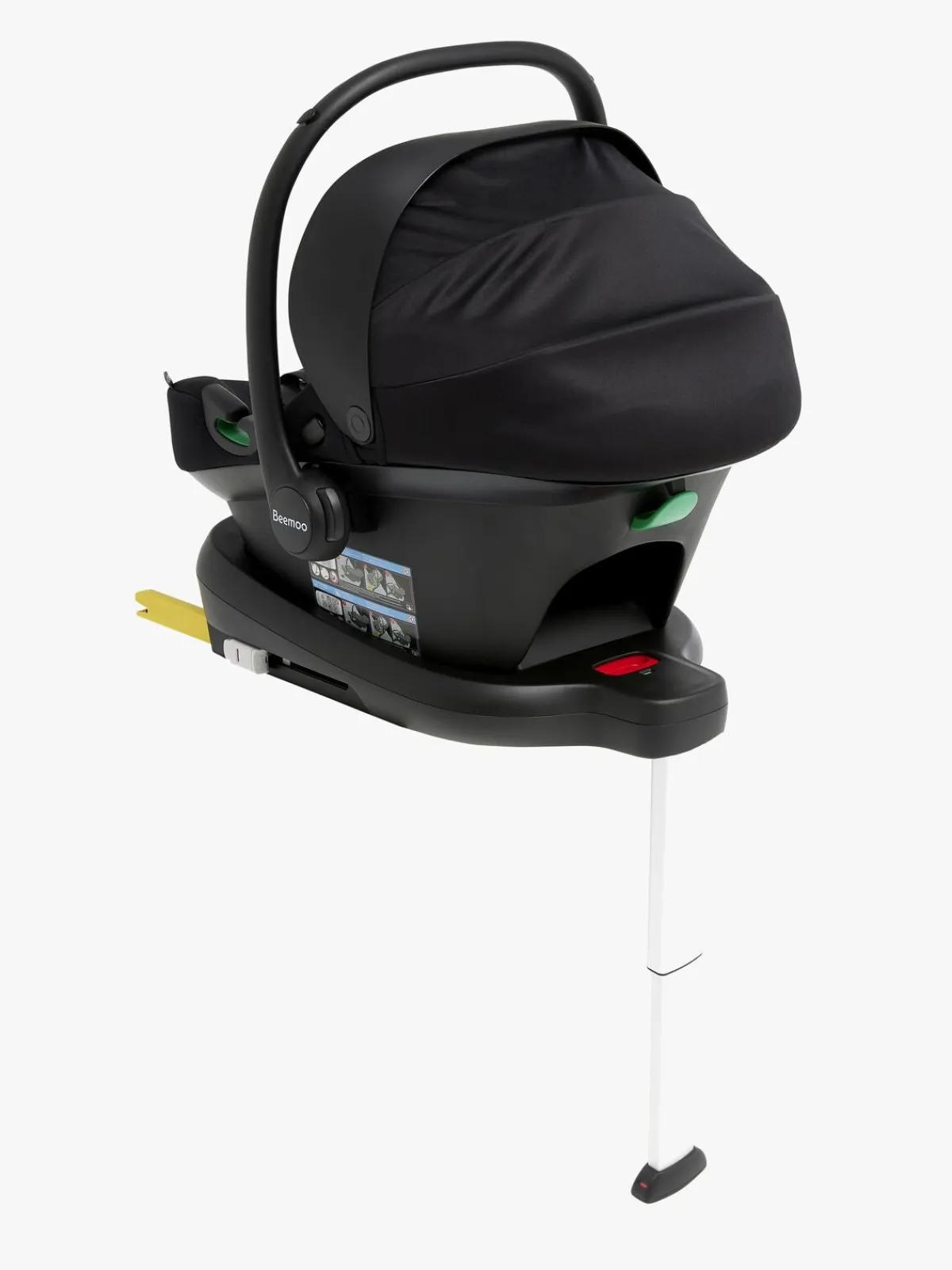 Autostole 0-13 Kg|Beemoo Route i-Size Autostol Baby inkl. ISOFIX Base, Black Stone Sort