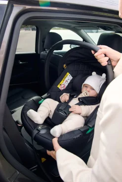 Autostole 0-13 Kg|Beemoo Route i-Size Autostol Baby inkl. ISOFIX Base, Black Stone Sort