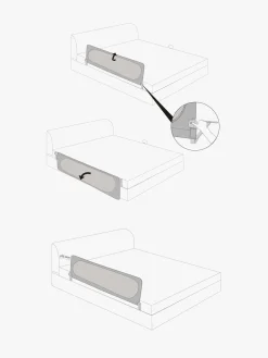 Børnesenge & Tilbehør|Beemoo SAFE Dream Sengehest 135 cm, Black Sort