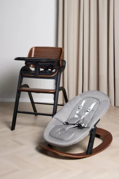 Højstole & Tilbehør|Beemoo Selection Life Højstol inkl. Skråstol, Walnut/Grey