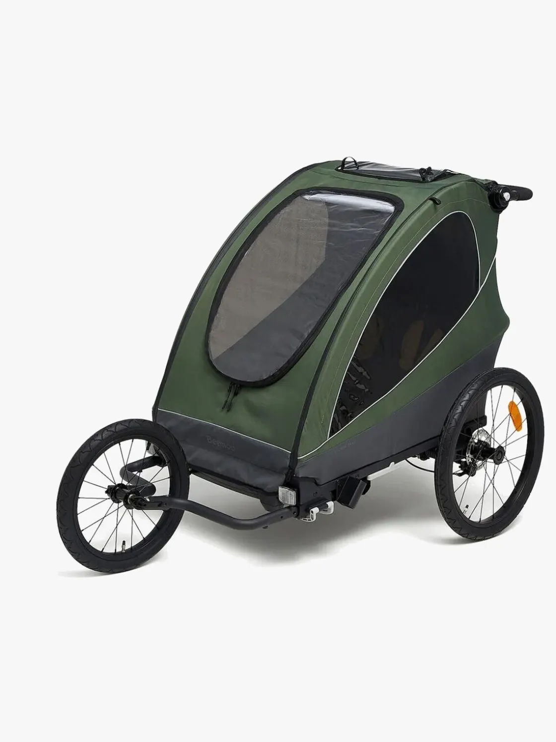 Aktivitetsvogne|Beemoo Sporty Trail Cykelanhænger inkl. Løbesæt, Green