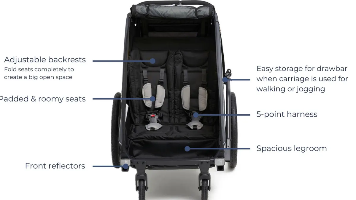 Beemoo Aktivitetsvogne-Sporty Trail Cykelanhænger, Asphalt