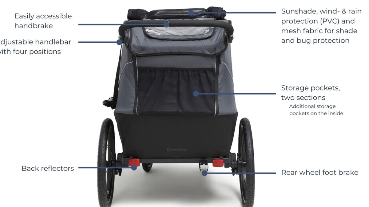 Beemoo Aktivitetsvogne-Sporty Trail Cykelanhænger, Asphalt