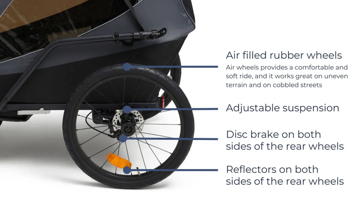 Beemoo Aktivitetsvogne-Sporty Trail Cykelanhænger, Asphalt