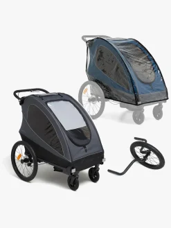 Aktivitetsvogne|Beemoo Sporty Trail Cykelanhænger inkl. Regnslag & Løbesæt, Asphalt