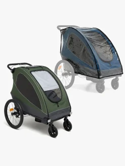 Beemoo Aktivitetsvogne-Sporty Trail Cykelanhænger inkl. Regnslag, Green