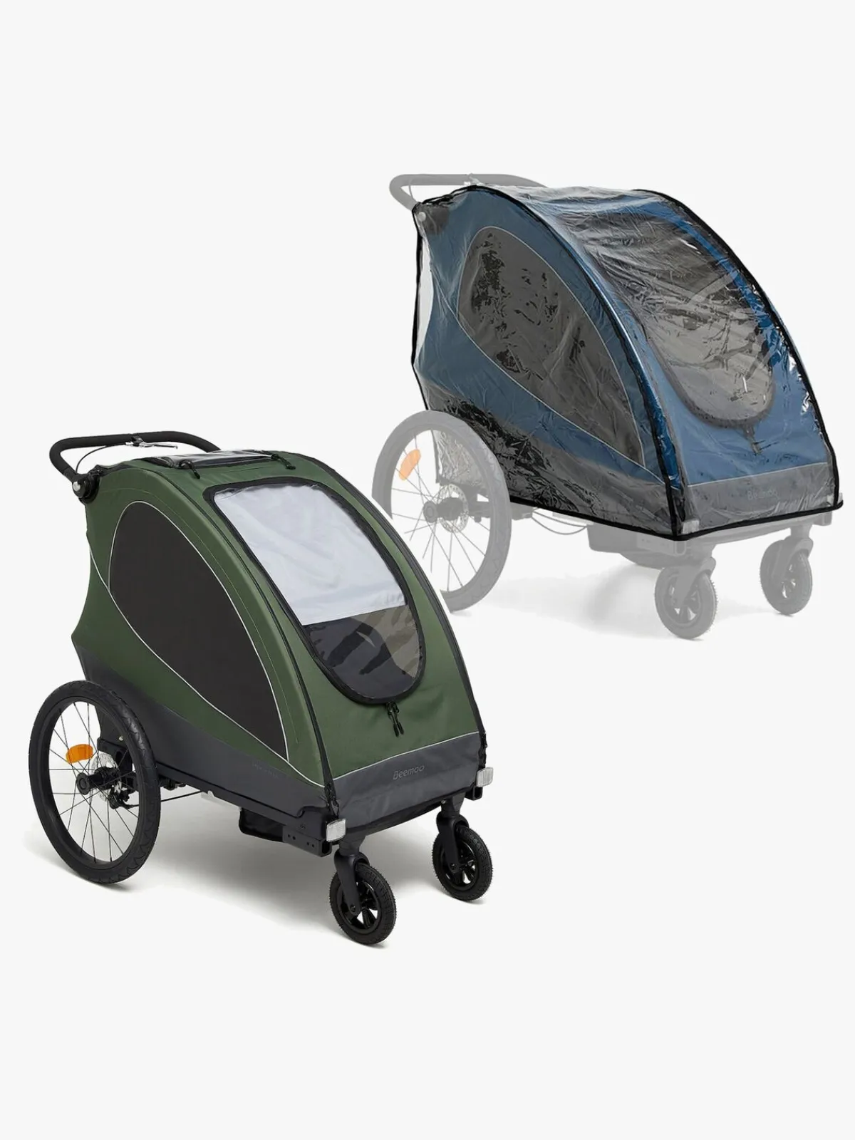Beemoo Aktivitetsvogne-Sporty Trail Cykelanhænger inkl. Regnslag, Green