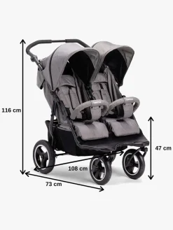 Søskendevogne|Beemoo Swing Søskendevogn, Grey Melange Grå