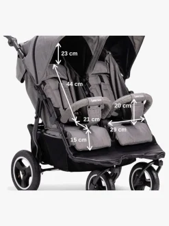 Søskendevogne|Beemoo Swing Søskendevogn, Grey Melange Grå