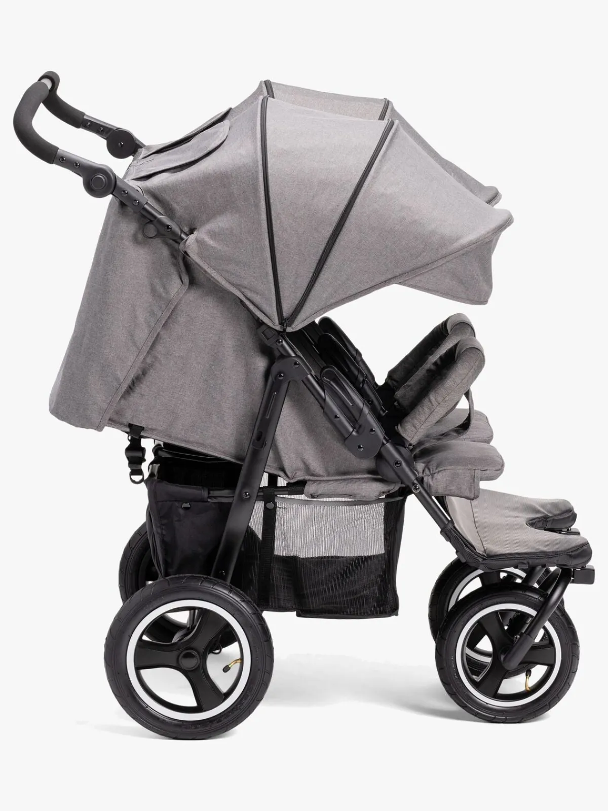 Søskendevogne|Beemoo Swing Søskendevogn, Grey Melange Grå