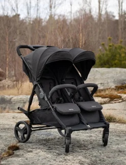 Søskendevogne|Tvillingevogne|Beemoo Twin Shopper Søskende- & Tvillingevogn, Black Mélange Grå/Sort