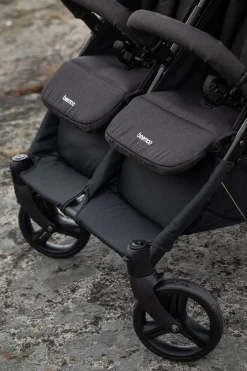 Søskendevogne|Tvillingevogne|Beemoo Twin Shopper Søskende- & Tvillingevogn, Black Mélange Grå/Sort