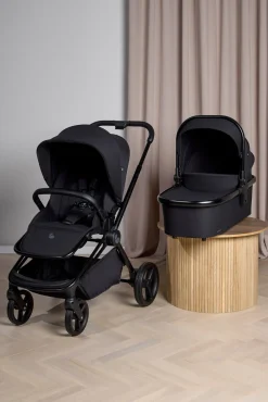 Duo- & Kombivogne|Beemoo  One Duovogn inkl. Axkid GOKID Autostol Baby & Base, All Black/Coastal Storm Black