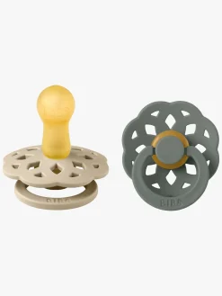 Sutter & Suttesnore|BIBS Boheme Sut 2-Pak Latex Str. 2 Rund, Vanilla/Pine Beige/Grøn