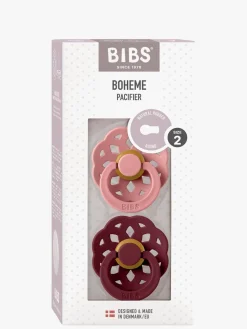 BIBS Sutter & Suttesnore-Boheme Sut 2-Pak Latex Str. 2 Rund, Dusty Pink/Elderberry