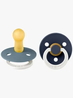 Sutter & Suttesnore|BIBS Colour Glow Sut 2-pak Latex Str. 2, Petrol/Deep Space Blå