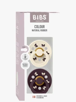 BIBS Sutter & Suttesnore-Colour Holiday Bow Sut 2-pak Latex Str. 2, Ivory/Plum