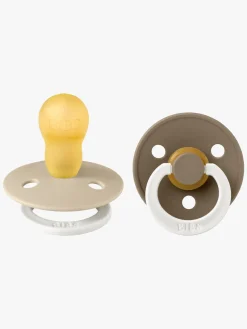 BIBS Sutter & Suttesnore-Colour Sut 2-Pak Latex Str. 3 Rund, Vanilla GLOW/Dark Oak GLOW