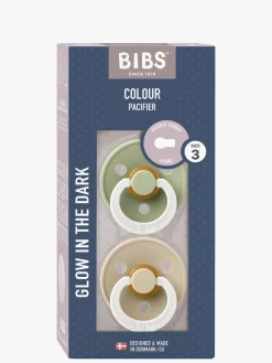Sutter & Suttesnore|BIBS Colour Sut 2-Pak Latex Str. 3 Rund, Sage GLOW/Vanilla GLOW Grøn/Beige