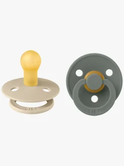 Sutter & Suttesnore|BIBS Colour Sut 2-Pak Latex Str. 1 Rund, Vanilla/Pine Beige/Grøn