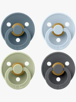 BIBS Sutter & Suttesnore-Colour Sut 4-pak Latex Str. 1, Petrol/Sage/Baby Blue/Iron