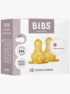 BIBS Spisetid-Fast Flow Sut Latex 2-pak, Yellow