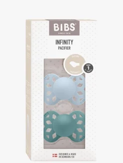 Sutter & Suttesnore|BIBS Infinity Sut 2-pak Str. 1 Anatomical, Baby Blue/Island Sea Blå