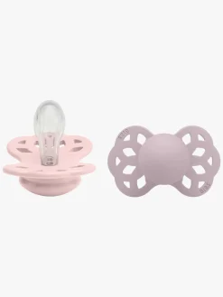 Sutter & Suttesnore|BIBS Infinity Sutter 2-pak Silikone Str. 1 Symmetrisk, Blossom/Dusky Lilac Hvid/Lyserød
