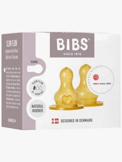 BIBS Spisetid-Slow Flow Sut Latex 2-pak, Yellow