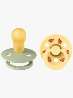 Sutter & Suttesnore|BIBS Studio Colour Ladybug Sut 2-pak Latex Str. 3, Sage Gul/Grøn