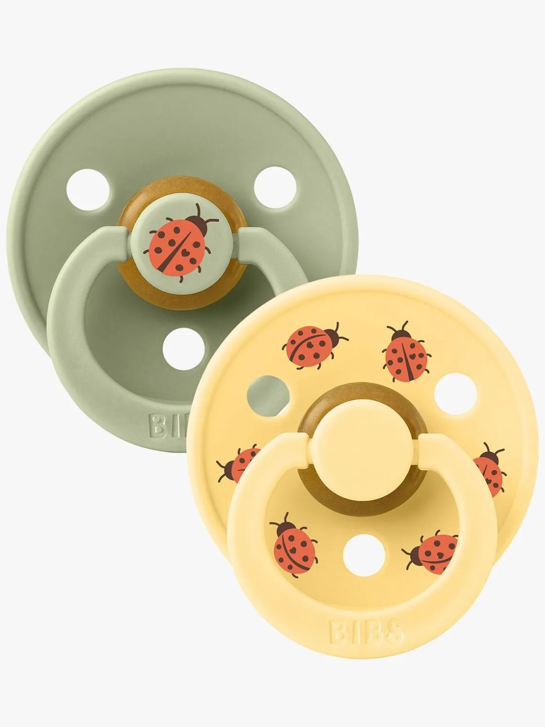 Sutter & Suttesnore|BIBS Studio Colour Ladybug Sut 2-pak Latex Str. 3, Sage Gul/Grøn