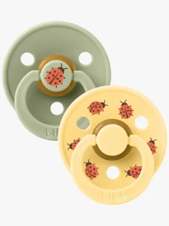 Sutter & Suttesnore|BIBS Studio Colour Ladybug Sut 2-pak Latex Str. 1, Sage Gul/Grøn