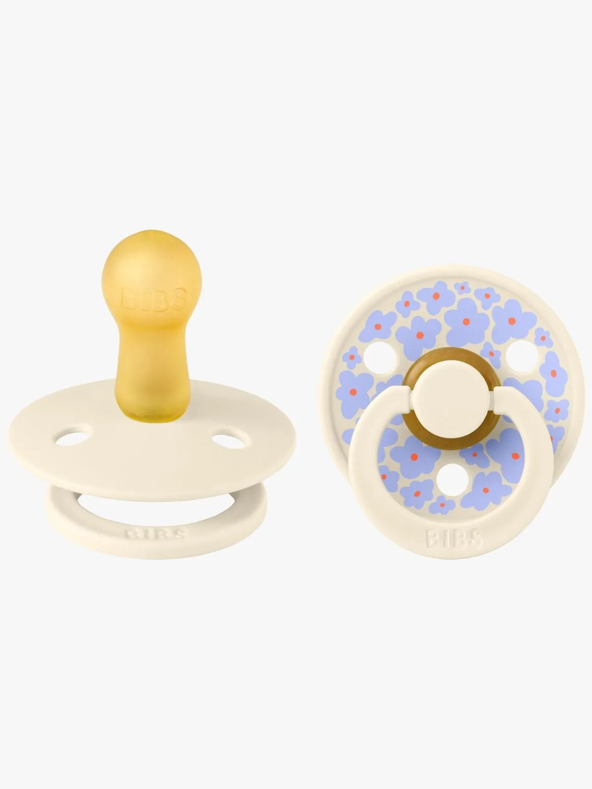 Sutter & Suttesnore|BIBS Studio Colour Sut 2-Pak Latex Str. 2 Rund, Jasmine/Ivory Mix Hvid