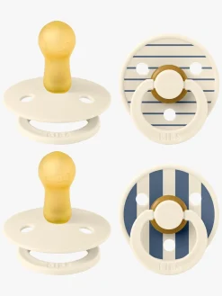 BIBS Sutter & Suttesnore-Studio Colour Sut 4-pak Latex Str. 2, Pin Ivory Vanilla/Pin Ivory Steel Blue