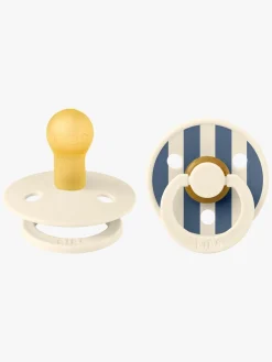 Sutter & Suttesnore|BIBS Studio Colour Sut 2-Pak Latex Str. 1 Rund, Pin/Ivory Steel Blue Mix Hvid/Blå