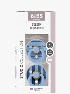 Sutter & Suttesnore|BIBS Studio Colour Sut 2-Pak Latex Str. 1 Rund, Pin/Sky Blue Mix Blå