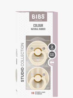 Sutter & Suttesnore|BIBS Studio Colour Sut 2-Pak Latex Str. 2 Rund, Pin/Ivory Vanilla Mix Hvid