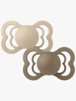 Sutter & Suttesnore|BIBS Supreme Sut 2-pak Latex Str. 2, Vanilla/Dark Oak Grå/Hvid