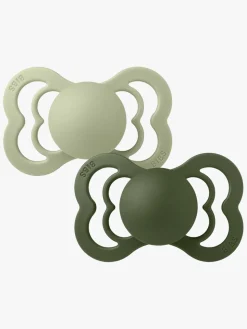 Sutter & Suttesnore|BIBS Supreme Sut 2-pak Silikone Str. 1, Sage/Hunter Green Grøn