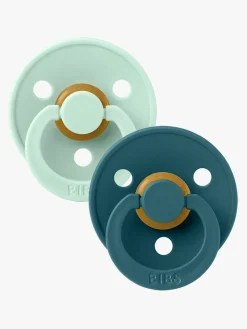 Sutter & Suttesnore|BIBS Sut Colour 2-pak Latex Størrelse 1, Nordic Mint/Forest Lake Blå