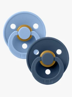 BIBS Sutter & Suttesnore-Sut Colour 2-pak Latex Størrelse 1, Sky Blue/Steel Blue