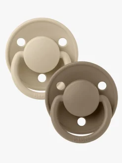 Sutter & Suttesnore|BIBS Sut De Lux 2-pak Silicone, Vanilla/Dark Oak Hvid/Brun