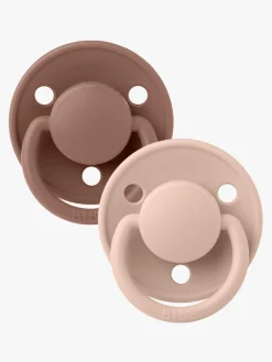BIBS Sutter & Suttesnore-Sut De Lux 2-pak Silicone, Woodchuck/Blush