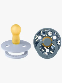 Sutter & Suttesnore|BIBS x Liberty Colour Bobo Sut 2-pak Latex Str. 2, Dusty Blue Mix Blå